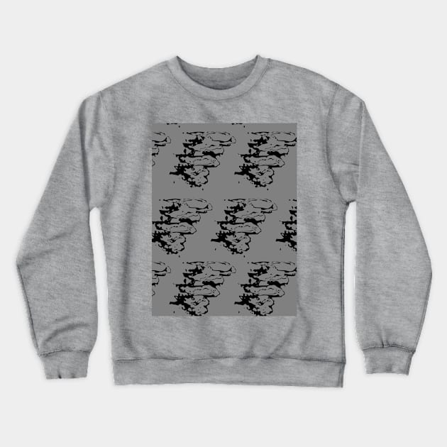 Black abstract elements, silhouettes against dark background Crewneck Sweatshirt by grafinya